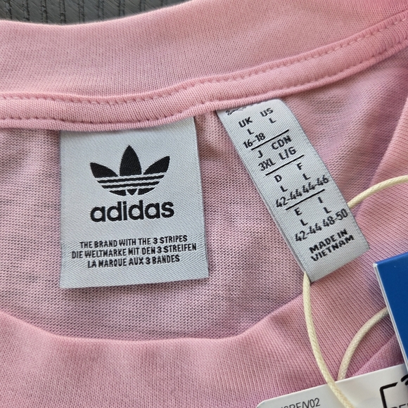 Adidas Originals Women's Trefoil Boxy T-Shirt True Pink Large Activewear Sports - Picture 3 of 7
